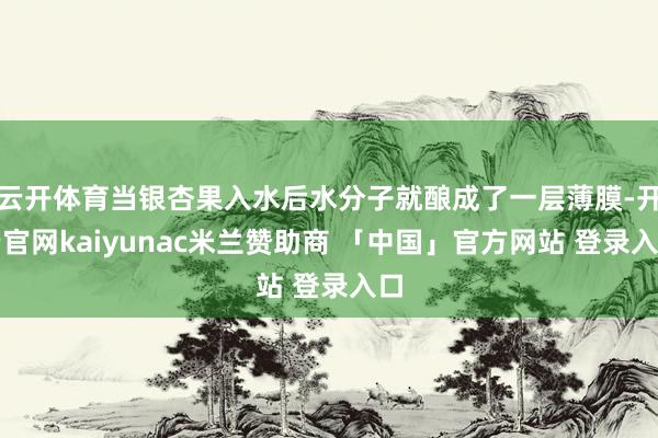 云开体育当银杏果入水后水分子就酿成了一层薄膜-开云官网kaiyunac米兰赞助商 「中国」官方网站 登录入口