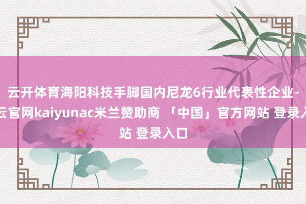 云开体育　　海阳科技手脚国内尼龙6行业代表性企业-开云官网kaiyunac米兰赞助商 「中国」官方网站 登录入口