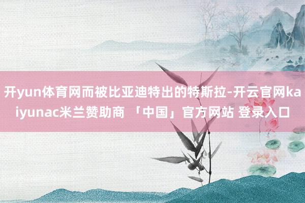 开yun体育网而被比亚迪特出的特斯拉-开云官网kaiyunac米兰赞助商 「中国」官方网站 登录入口