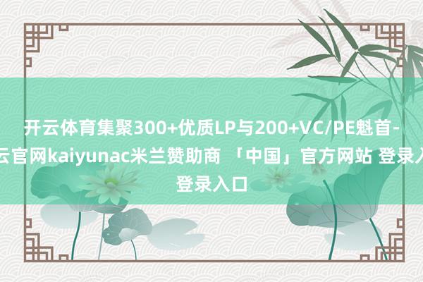 开云体育集聚300+优质LP与200+VC/PE魁首-开云官网kaiyunac米兰赞助商 「中国」官方网站 登录入口