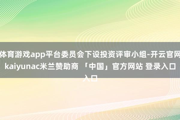 体育游戏app平台委员会下设投资评审小组-开云官网kaiyunac米兰赞助商 「中国」官方网站 登录入口