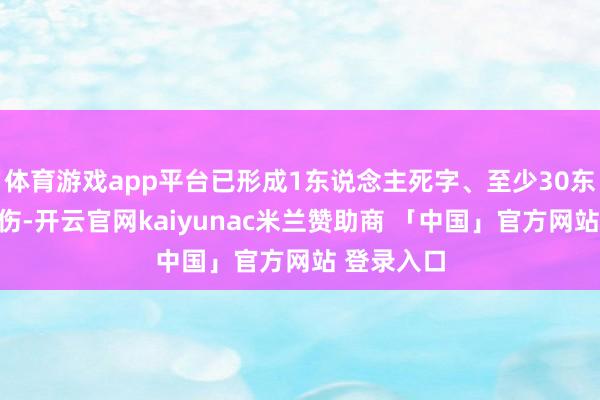 体育游戏app平台已形成1东说念主死字、至少30东说念主受伤-开云官网kaiyunac米兰赞助商 「中国」官方网站 登录入口
